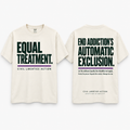 Civil Liberties Action Equal Treatment T-shirt, front and back
